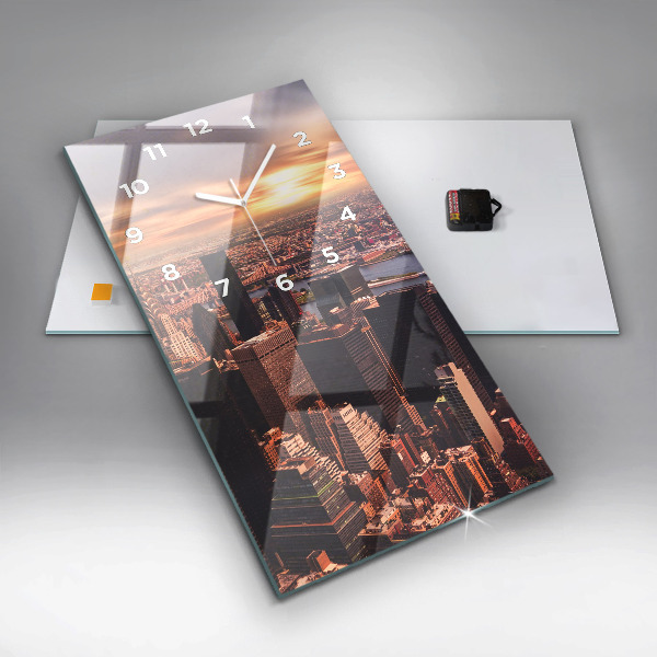 Orologio verticale in vetro Panorama della città ovest
