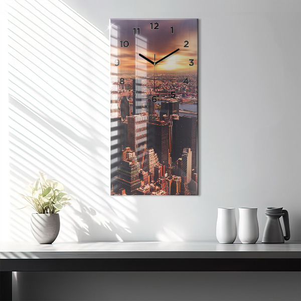 Orologio verticale in vetro Panorama della città ovest