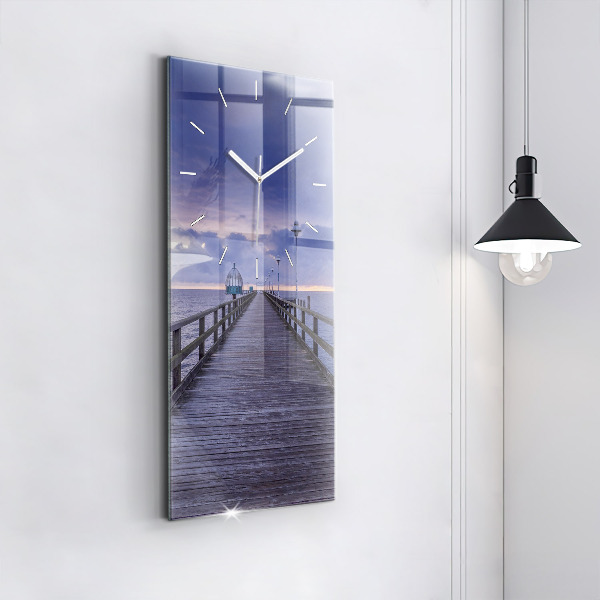 Orologio verticale in vetro Molo sul Mar Baltico