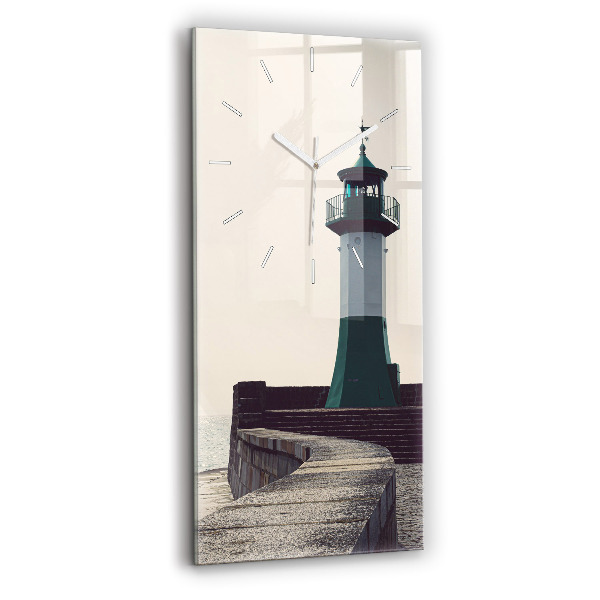 Orologio verticale in vetro Il faro e il mare