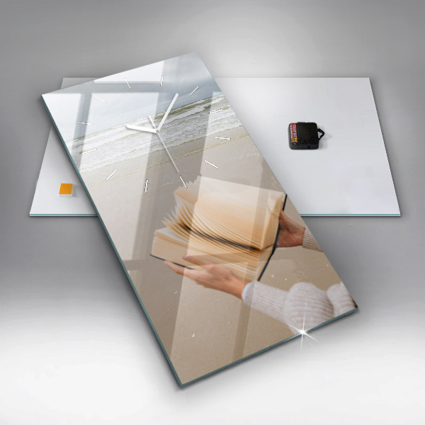 Orologio verticale in vetro Un momento con un libro