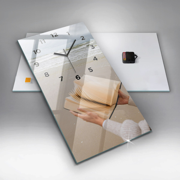 Orologio verticale in vetro Un momento con un libro