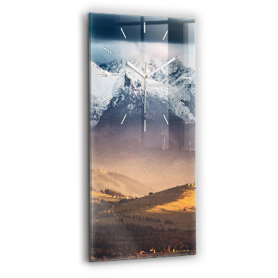 Orologio verticale in vetro Paesaggio invernale dei Monti Tatra