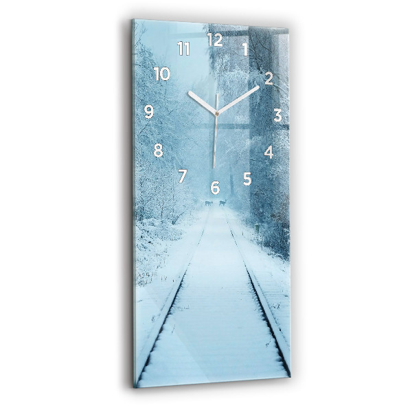Orologio verticale in vetro Cervi sulle tracce