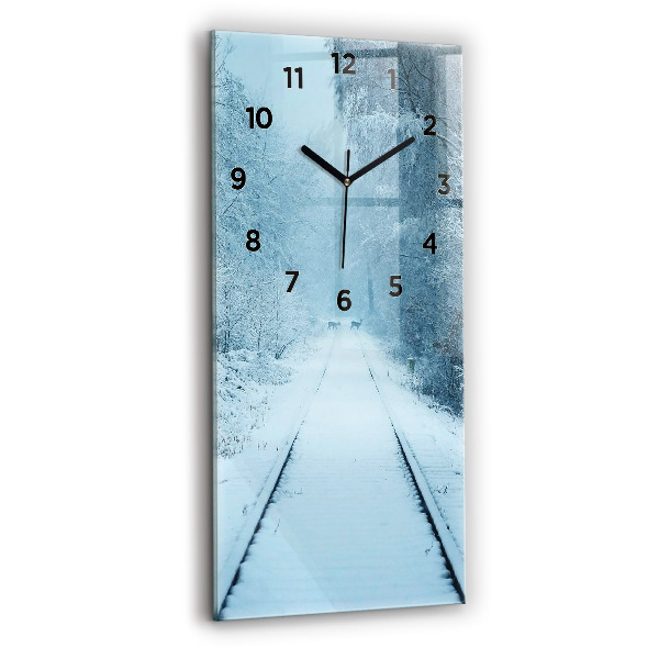 Orologio verticale in vetro Cervi sulle tracce