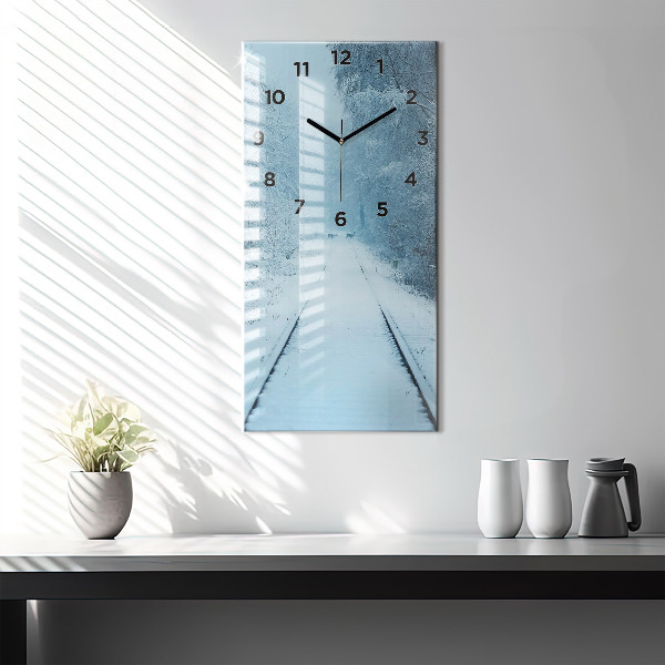 Orologio verticale in vetro Cervi sulle tracce
