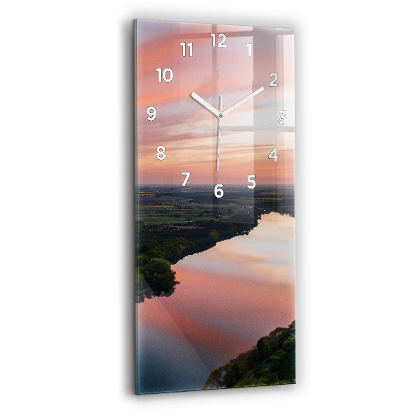 Orologio verticale in vetro Vista lago