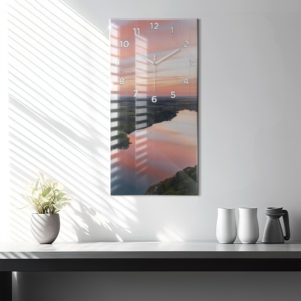Orologio verticale in vetro Vista lago