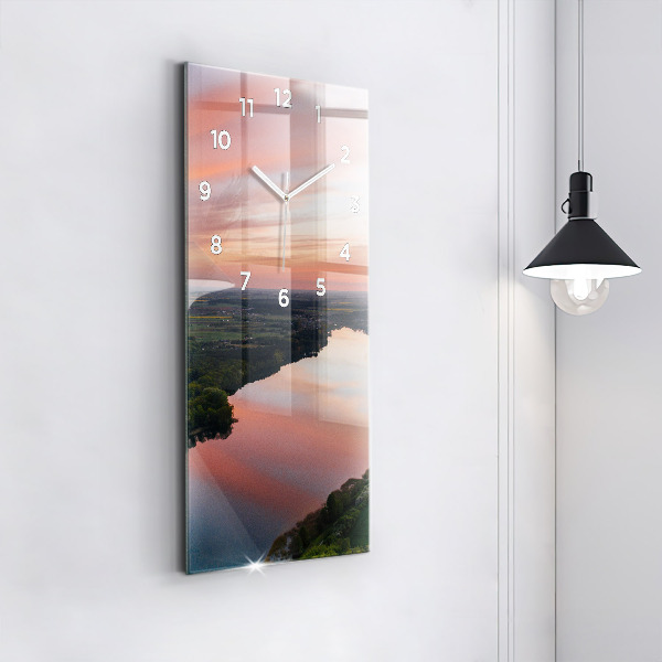 Orologio verticale in vetro Vista lago