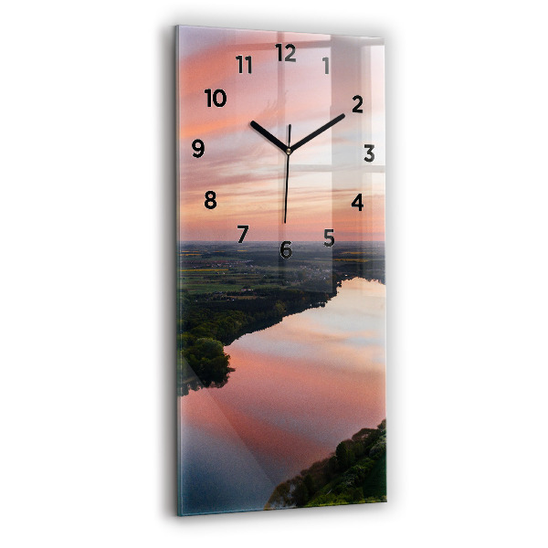 Orologio verticale in vetro Vista lago