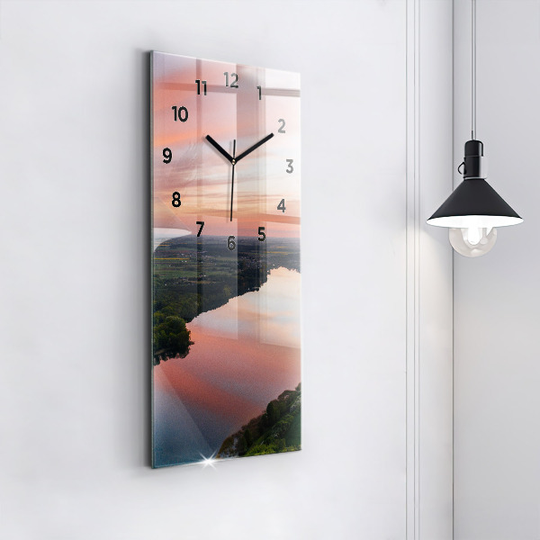 Orologio verticale in vetro Vista lago