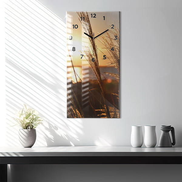 Orologio verticale in vetro Grano al sole dorato