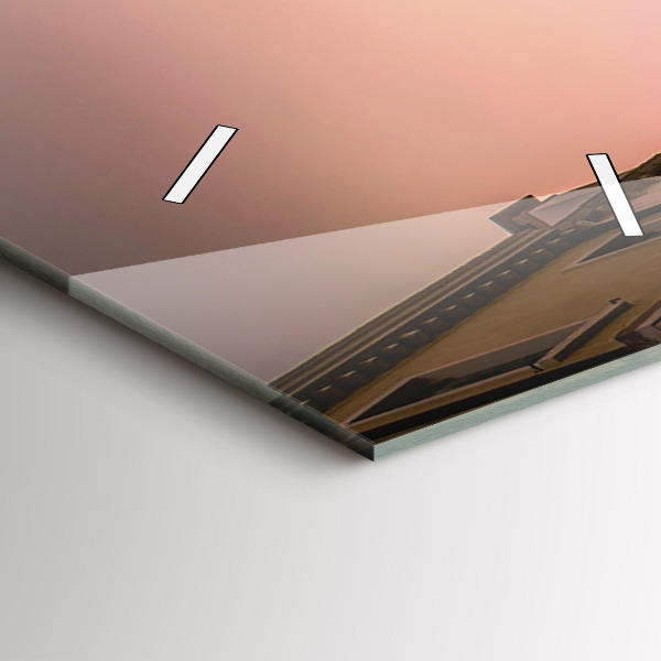 Orologio verticale in vetro Vista del canale in città