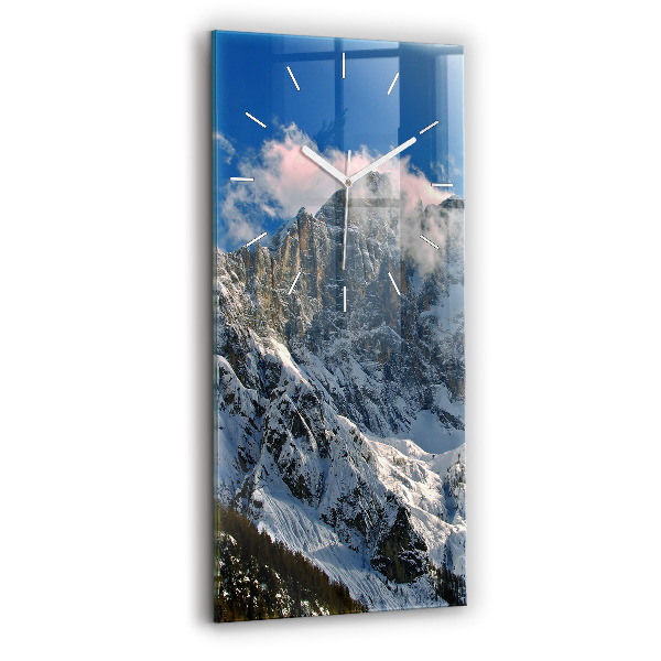 Orologio verticale in vetro Montagne sotto il cielo azzurro