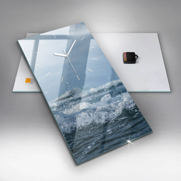 Orologio verticale in vetro Fotografia delle onde del mare