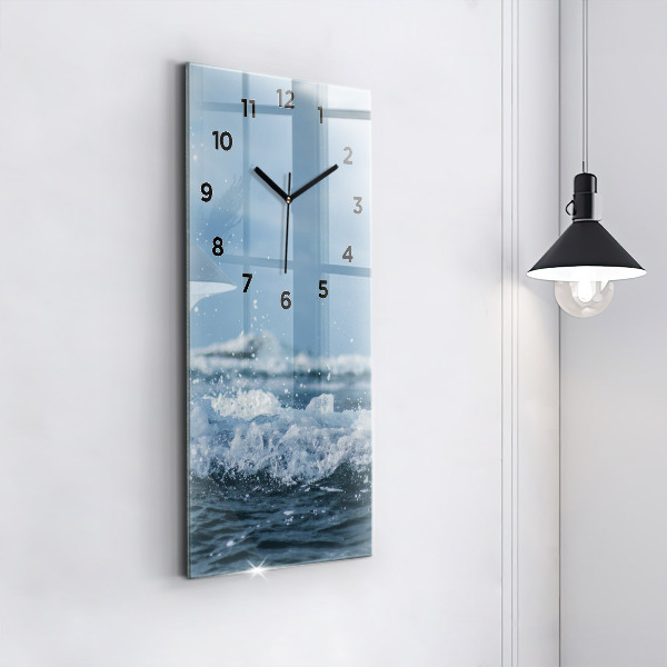 Orologio verticale in vetro Fotografia delle onde del mare