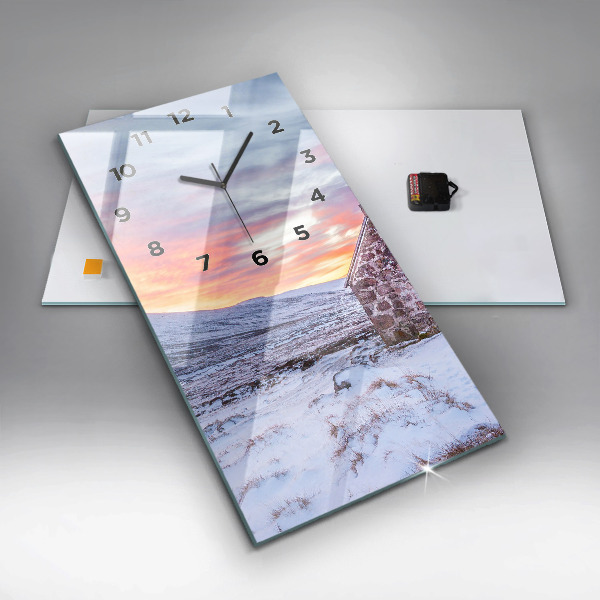 Orologio verticale in vetro Cottage in montagna