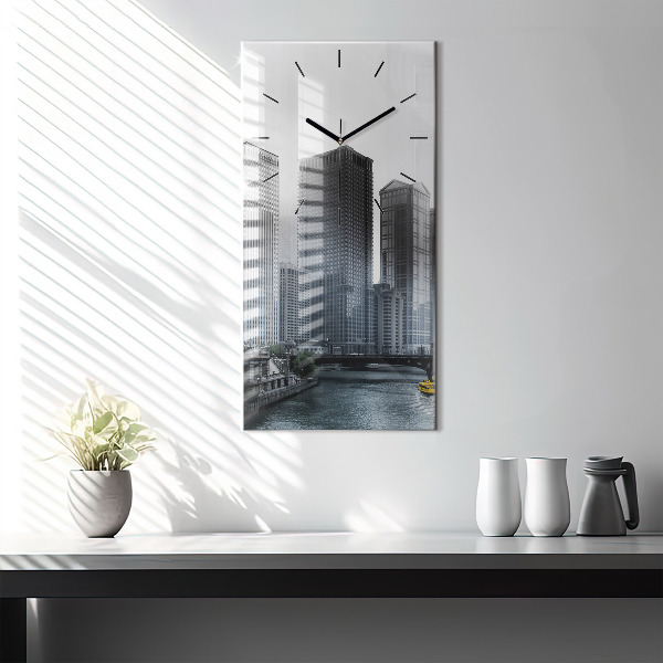 Orologio verticale in vetro Panorama della città