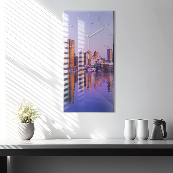 Orologio verticale in vetro Vista dei grattacieli degli USA