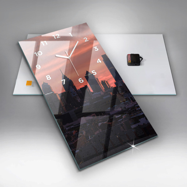 Orologio verticale in vetro Skyline della città di Filadelfia