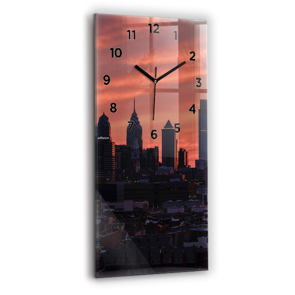Orologio verticale in vetro Skyline della città di Filadelfia