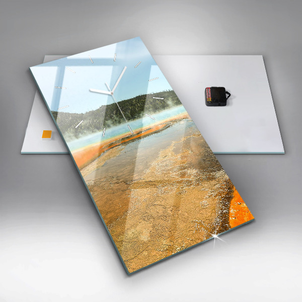 Orologio verticale in vetro Lago con montagne