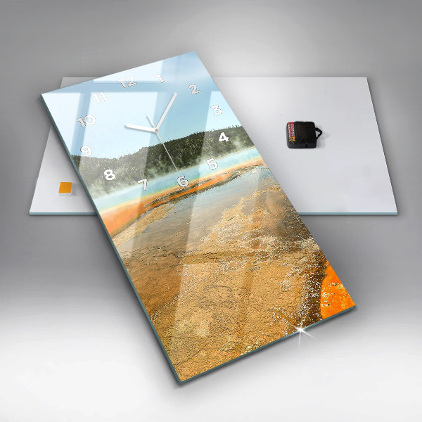 Orologio verticale in vetro Lago con montagne