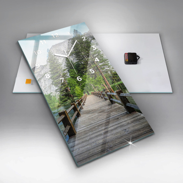 Orologio verticale in vetro Ponte di legno di Yosemite