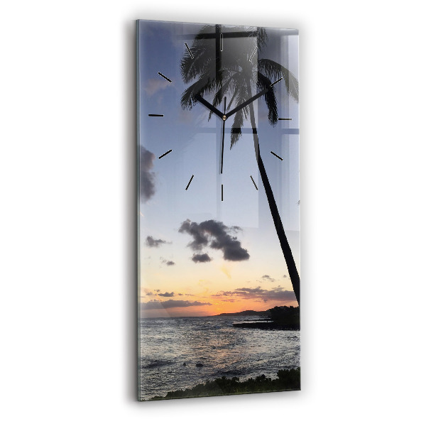 Orologio verticale in vetro Palma e alba