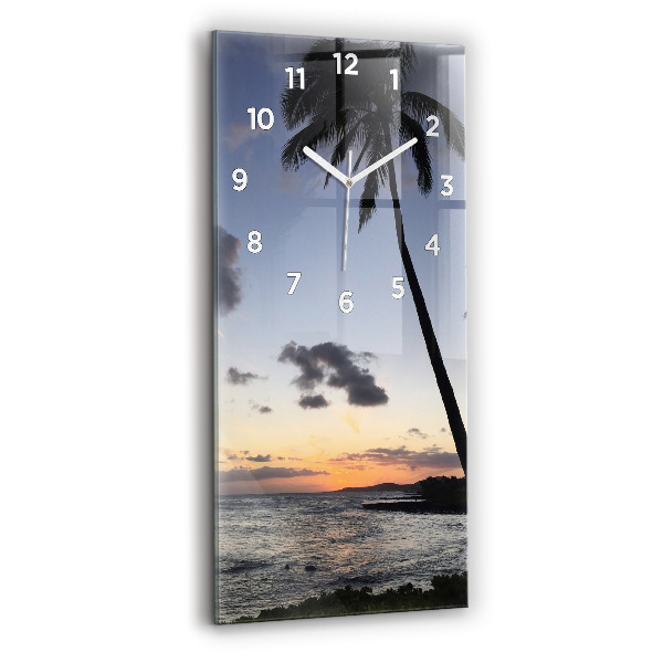 Orologio verticale in vetro Palma e alba