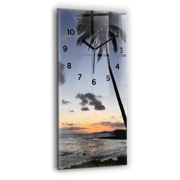 Orologio verticale in vetro Palma e alba