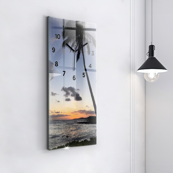 Orologio verticale in vetro Palma e alba