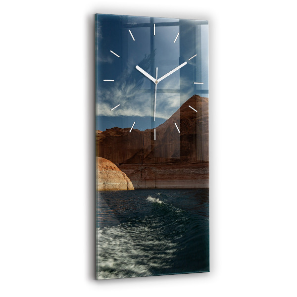 Orologio verticale in vetro Persona sugli sci d'acqua