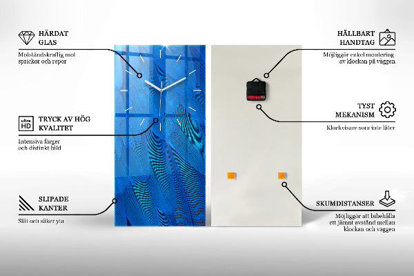 Orologio verticale in vetro Persona sugli sci d'acqua