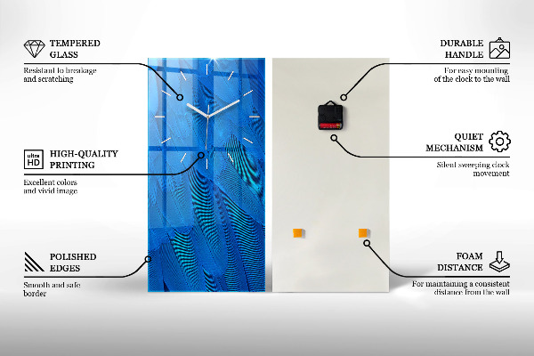 Orologio verticale in vetro Persona sugli sci d'acqua