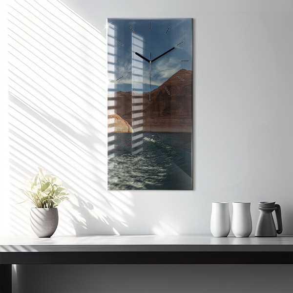 Orologio verticale in vetro Persona sugli sci d'acqua