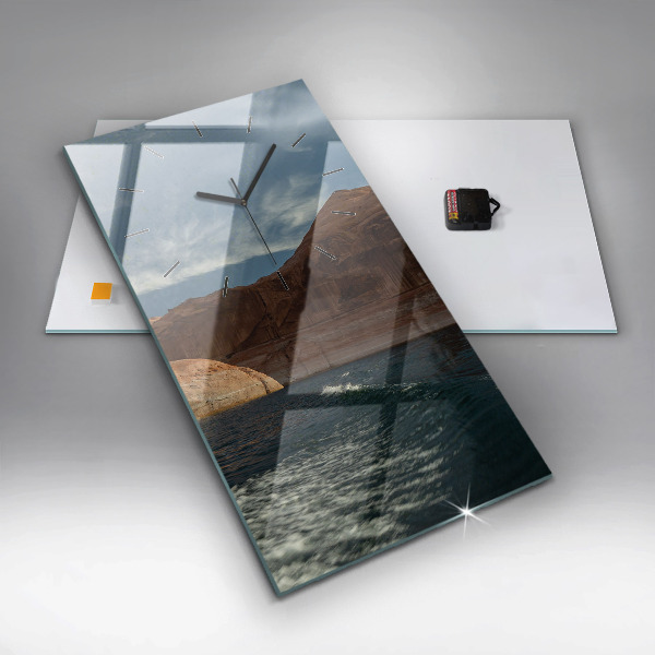 Orologio verticale in vetro Persona sugli sci d'acqua