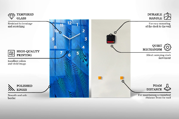 Orologio verticale in vetro Persona sugli sci d'acqua