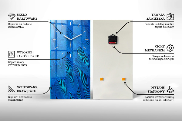 Orologio verticale in vetro Persona sugli sci d'acqua