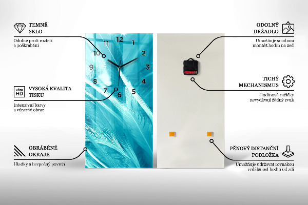 Orologio verticale in vetro Persona sugli sci d'acqua