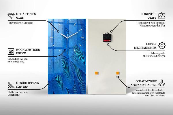 Orologio verticale in vetro Persona sugli sci d'acqua