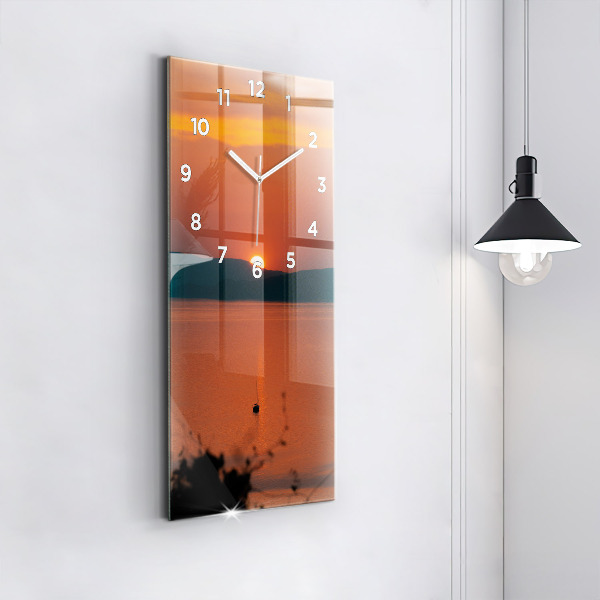 Orologio verticale in vetro Lago Balaton di sera