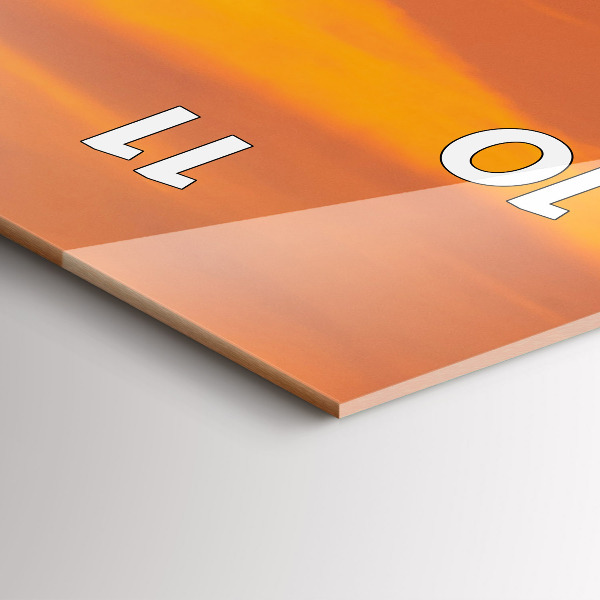 Orologio verticale in vetro Lago Balaton di sera