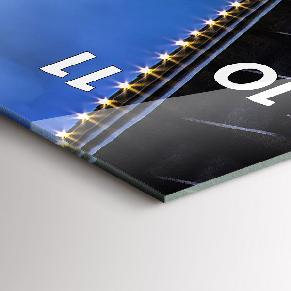 Orologio verticale in vetro Costa rocciosa sotto il ponte