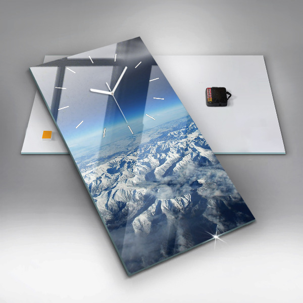 Orologio verticale in vetro Paesaggio delle montagne del fiume