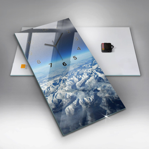 Orologio verticale in vetro Paesaggio delle montagne del fiume