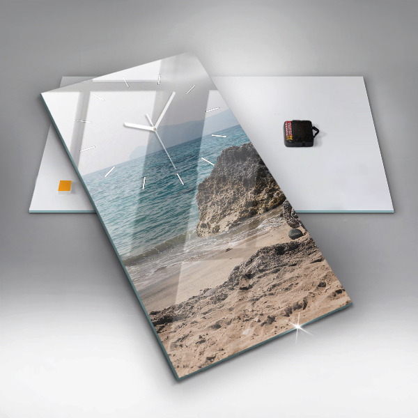 Orologio verticale in vetro Vista sul Mar Mediterraneo