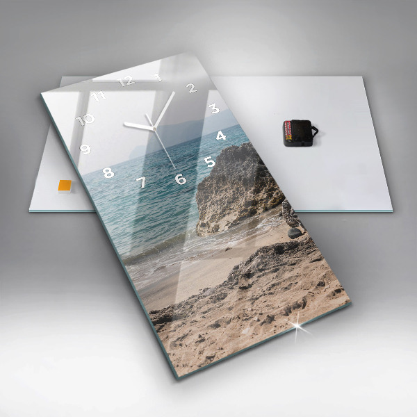 Orologio verticale in vetro Vista sul Mar Mediterraneo