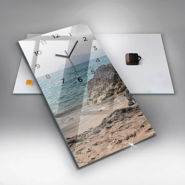 Orologio verticale in vetro Vista sul Mar Mediterraneo