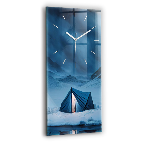 Orologio verticale in vetro Tenda sulle montagne dell'Islanda